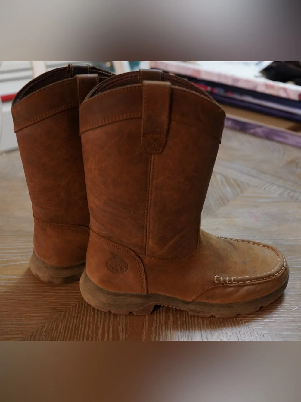 Georgia Boot Kids Tan Brown Pull-On Work Boots